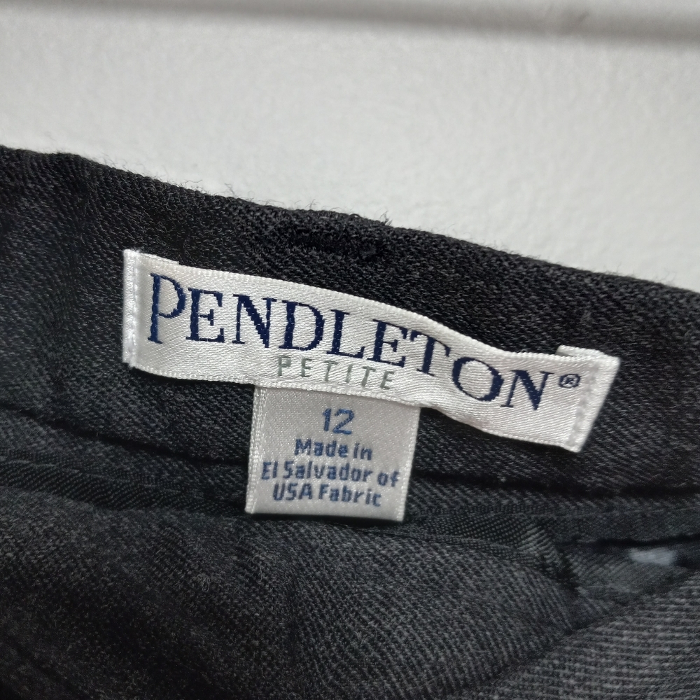 Pendleton Vintage Virgin Wool Black Dress Trousers Pants Sz 12 - Picture 4 of 5